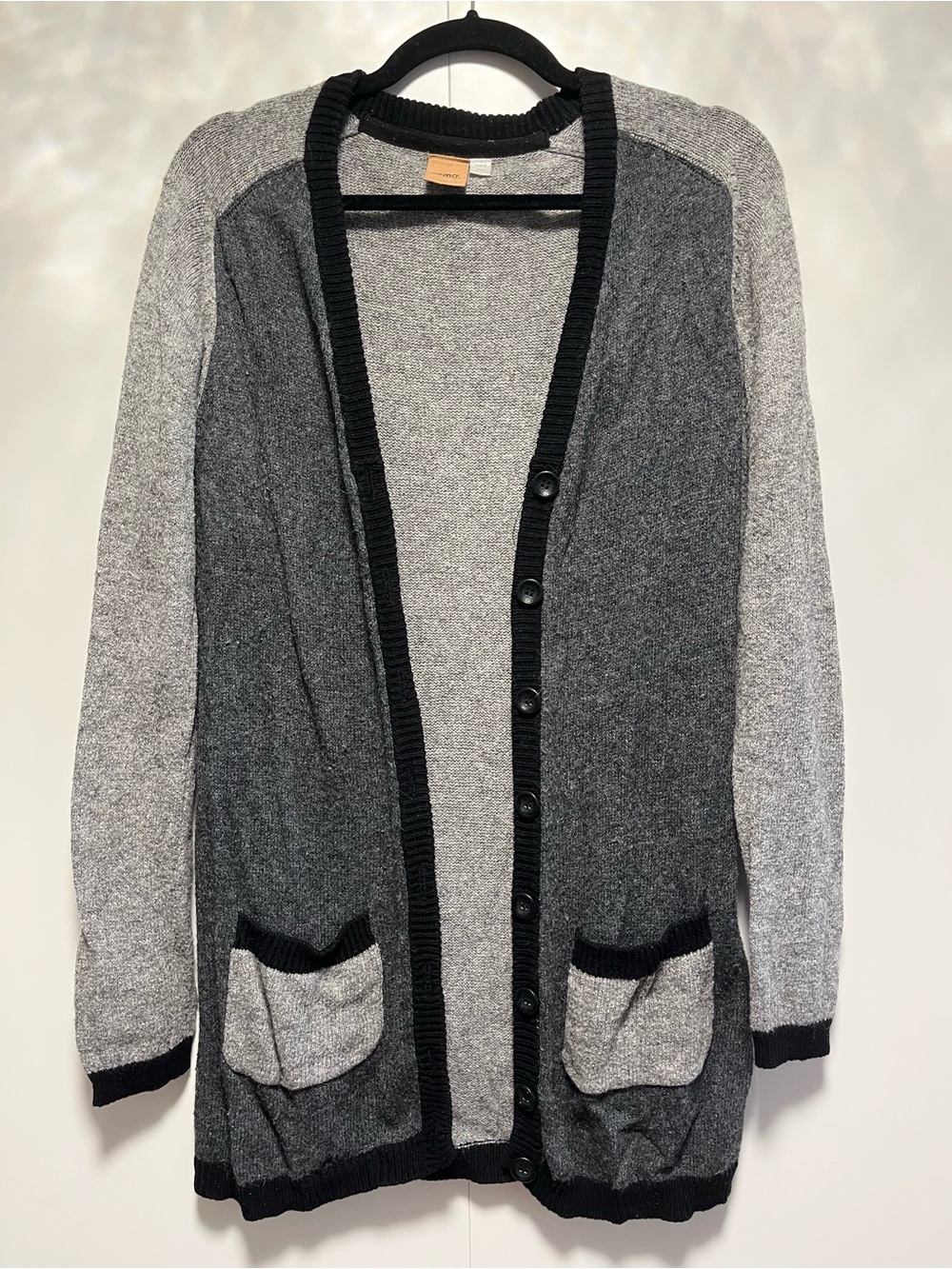 Oxmo Tri-colour cotton cardigan
